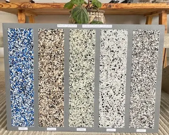 Epoxy flake floor colour samples Botswana